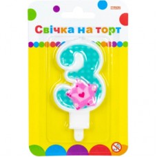 Свічка Maxi Princess "3" висотою 7,62 см (MX622050-3)