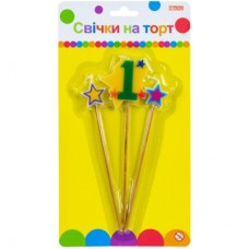 Свічка Maxi Stars "1" висотою 4,5 см, 3 шт. (MX620080-1)