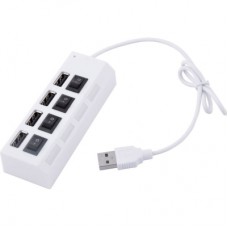 Концентратор Voltronic USB 2.0 to 4xUSB with switches white (YT-HWS4HS-W)
