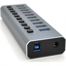 Концентратор Voltronic USB 3.0 to 6xUSB + 4xQC3.0 with switches DC12V4A black (YT-3H6+4)