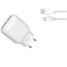 Зарядний пристрій XO 2xUSB 2.4A + cable USB to USB-C white (L78-TC-WH)
