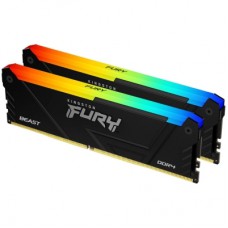 Модуль пам'яті для комп'ютера DDR4 32GB (2x16GB) 3200 MHz Beast RGB Black Kingston Fury (ex.HyperX) (KF432C16BB12AK2/32WP)