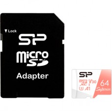 Карта пам'яті Silicon Power 64GB microSDXC class 10 UHS-I U3 V30 A1 Superior (SP064GBSTXDV3V20SP)