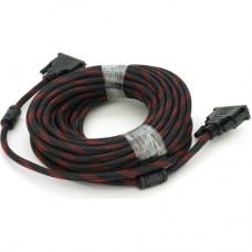 Кабель мультимедійний DVI M to DVI M 10.0m 24+1pin black/red Merlion (YT-DVI(M)/(M)NY/RD-10m)