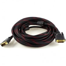Кабель мультимедійний DVI M to DVI M 5.0m 24+1pin black/red Merlion (YT-DVI(M)/(M)NY/RD-5.0m)