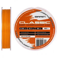 Волосінь Brain Classic Carp Line (solid orange) 150m 0.35mm 25lb 10.7kg (1858.80.88)