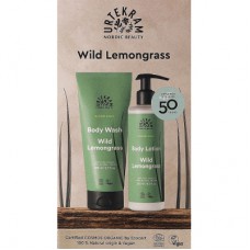 Набір косметики Urtekram Органічний подарунковий набір Дикий лемонграс Гель для душу 200 мл + Лосьйон для тіла 245 мл (5701058011905)