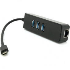 Концентратор Voltronic USB-C to 3xUSB 3.0 + RJ45 1000Mbps black (YT-TCA3H3+Et-W)