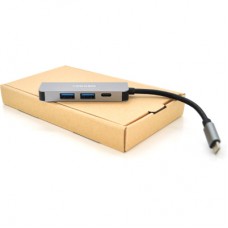 Концентратор VEGGIEG USB-C 4-in-1 USB-C + 2xUSB 3.0 + HDMI 0.1m silver (TC04)
