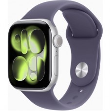 Смарт-годинник Apple Watch Series 11 GPS + Cellular 42mm Silver Aluminium Case with Purple Fog Sport Band - S/M (MF8H4RK/A)