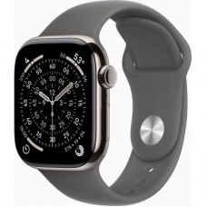 Смарт-годинник Apple Watch Series 11 GPS + Cellular 42mm Natural Titanium Case with Stone Grey Sport Band - M/L (MF8N4RK/A)