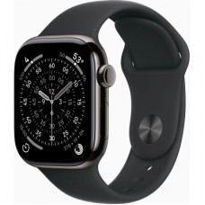 Смарт-годинник Apple Watch Series 11 GPS + Cellular 42mm Slate Titanium Case with Black Sport Band - S/M (MF8R4RK/A)