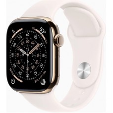 Смарт-годинник Apple Watch Series 11 GPS + Cellular 42mm Gold Titanium Case with Light Blush Sport Band - M/L (MF8X4RK/A)