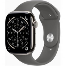 Смарт-годинник Apple Watch Series 11 GPS + Cellular 46mm Natural Titanium Case with Stone Grey Sport Band - M/L (MFCX4RK/A)