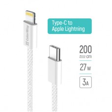 Дата кабель USB-C to Lightning 2.0m PD 27W braided gray ColorWay (CW-CBPDCL068-GR)