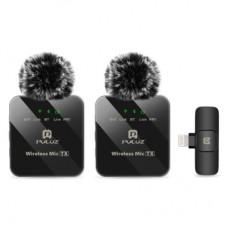 Мікрофон Puluz для iPhone/iPad 8-контактний приймач і два мікрофони Black (PU647B)