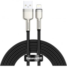 Дата кабель USB 2.0 AM to Lightning 2.0m 2.4A metal black Baseus (CALJK-B01)