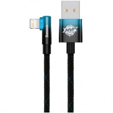 Дата кабель USB 2.0 AM to Lightning 2.0m 2.4A 90° corner black/blue Baseus (CAVP000121)