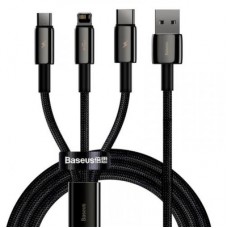 Дата кабель USB 2.0 AM to Lightning + Micro 5P + Type-C 1.5m 3.5A black Baseus (CAMLTWJ-01)