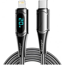 Дата кабель USB-C to Lightning 2.0m 20W Digital Display black Essager (EXCTL-YDA01)