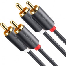 Кабель мультимедійний 2xRCA M to 2xRCA M 1.5m AV104 black Ugreen (10517)