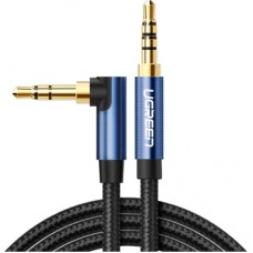 Кабель мультимедійний 3.5mm M to 3.5mm M 1.5m 90° corner AV112 blue Ugreen (60180)