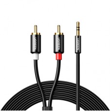 Кабель мультимедійний 3.5mm M to 2xRCA M 5.0m AV116 black Ugreen (10591)