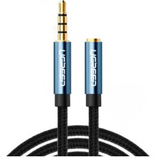 Кабель мультимедійний 3.5mm M to 3.5mm F 1.5m AV118 blue Ugreen (40674)