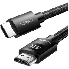 Кабель мультимедійний HDMI M to HDMI M 2.0m 4K30Hz braided HD119 black Ugreen (40101)