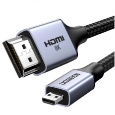 Кабель мультимедійний HDMI M to HDMI micro M 2.0m V2.1 8K60Hz HD164 black Ugreen (15517)