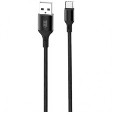 Дата кабель USB 2.0 AM to USB-C 2.0m braided NB143 black XO (6920680870844)