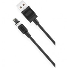 Дата кабель USB 2.0 AM to Lightning 1.0m 2.1A magnetic NB187 black XO (6920680879632)