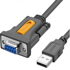 Кабель для передачі даних USB to COM F 1.5m DB9 RS-232 CR104 black Ugreen (20201)