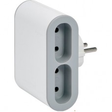 Мережевий розгалужувач Legrand Стандарт 4х2К бічні розетки 6А Білий/Сірий (049400)