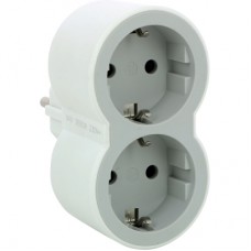 Мережевий розгалужувач Legrand СТАНДАРТ 2х2К+З фронтальні розетки , колір Білий/Сірий (694516)