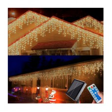 Гірлянда Voltronic Бахром White Hot 180 LED 5х0,7м, USB, вулична, з сонячною панелью та пультом (YXW-007-180/5/0,7WH-USB)
