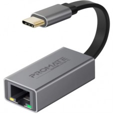 Адаптер Promate USB-C to RJ45 Ethernet 1000Mbps grey (gigaLink-c.grey)