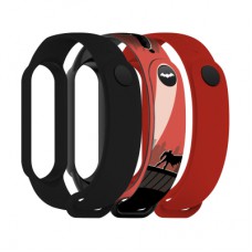 Ремінець до фітнес браслета Armorstandart комплект 3шт Xiaomi Mi Band 7/6/5 Bat siluet (ARM77057)