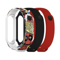 Ремінець до фітнес браслета Armorstandart комплект 3шт Xiaomi Mi Band 7/6/5 DP Comix (ARM77058)