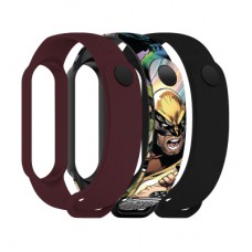 Ремінець до фітнес браслета Armorstandart комплект 3шт Xiaomi Mi Band 7/6/5 Wolverine comix (ARM77056)