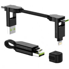 Дата кабель 6in1 inCharge X 0,14m 100W black Rolling Square (X01WR)