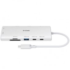 Концентратор D-Link USB-C 10-in-1 2xHDMI + 1xRJ45 1000Mbps + 2xUSB-C + USB 3.1 + USB 3.0 + SD + TF silver (DUP-A01)