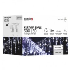 Гірлянда Chomik Бахрома 300 LED 12 м, холодний білий, IP44, від мережі (5900779879850)