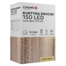 Гірлянда Chomik 300 LED холодний білий, 3x3 м, USB, з пультом, IP20, від мережі (5900779880009)