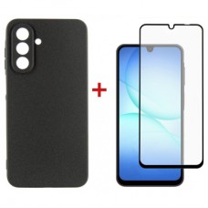 Чохол до мобільного телефона Dengos Carbon Kit for Samsung Galaxy A17 case + glass Black (DG-KM-160)