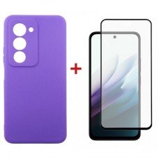 Чохол до мобільного телефона Dengos Carbon Kit for Xiaomi Redmi 15 4G case + glass Purple (DG-KM-164)