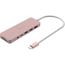 Концентратор J5create USB-C 6-in-1 2xUSB 3.2 + USB-C PD + HDMI 4K + SD/TF + 3.5mm rose (JCD373ER-N)