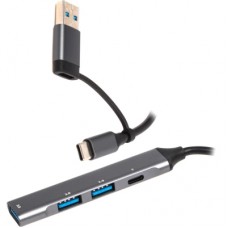 Концентратор Maxxter USB-C + USB-A to 1xUSB 3.0 + 2xUSB 2.0 + 1xUSB-C (HU3C-4P1CN-01)
