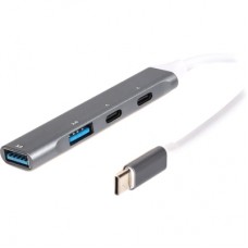Концентратор Maxxter USB-C to 1xUSB 3.0 + 1xUSB 2.0 + 2xUSB-C (HU3C-4P-03)