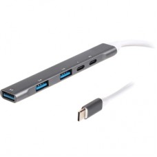 Концентратор Maxxter USB-C to 1xUSB 3.0 + 2xUSB 2.0 + 1xUSB-C PD100W + 1xUSB-C (HU3C-4P1PD-01)